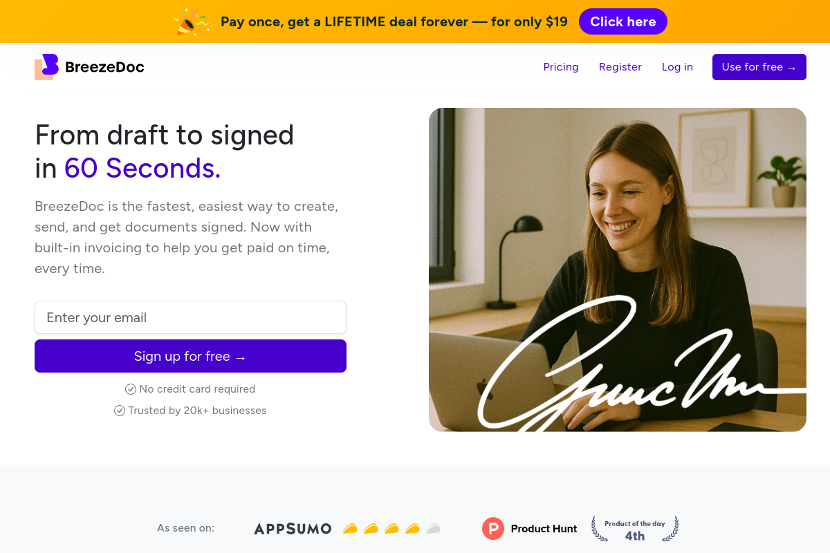 BreezeDoc homepage