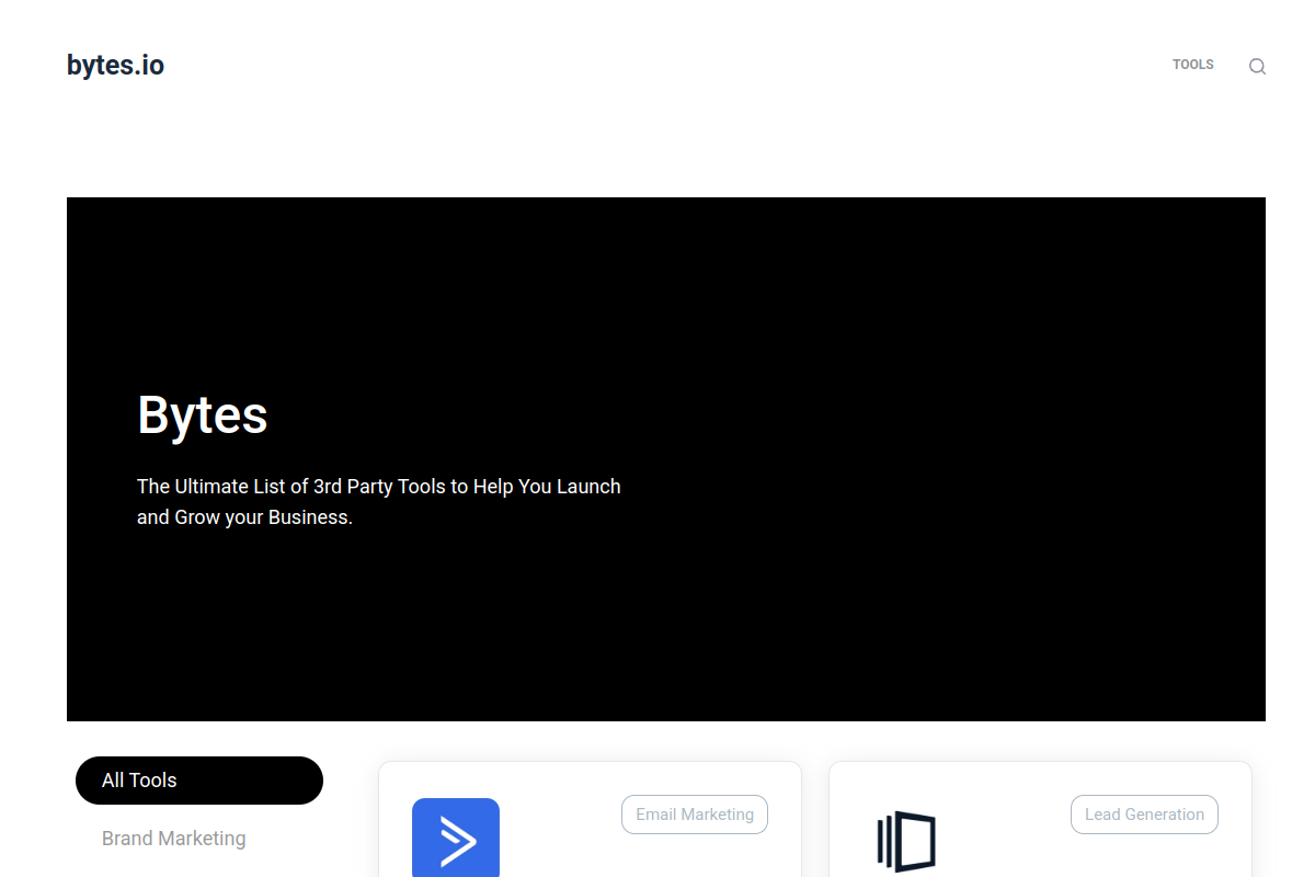 Bytes homepage