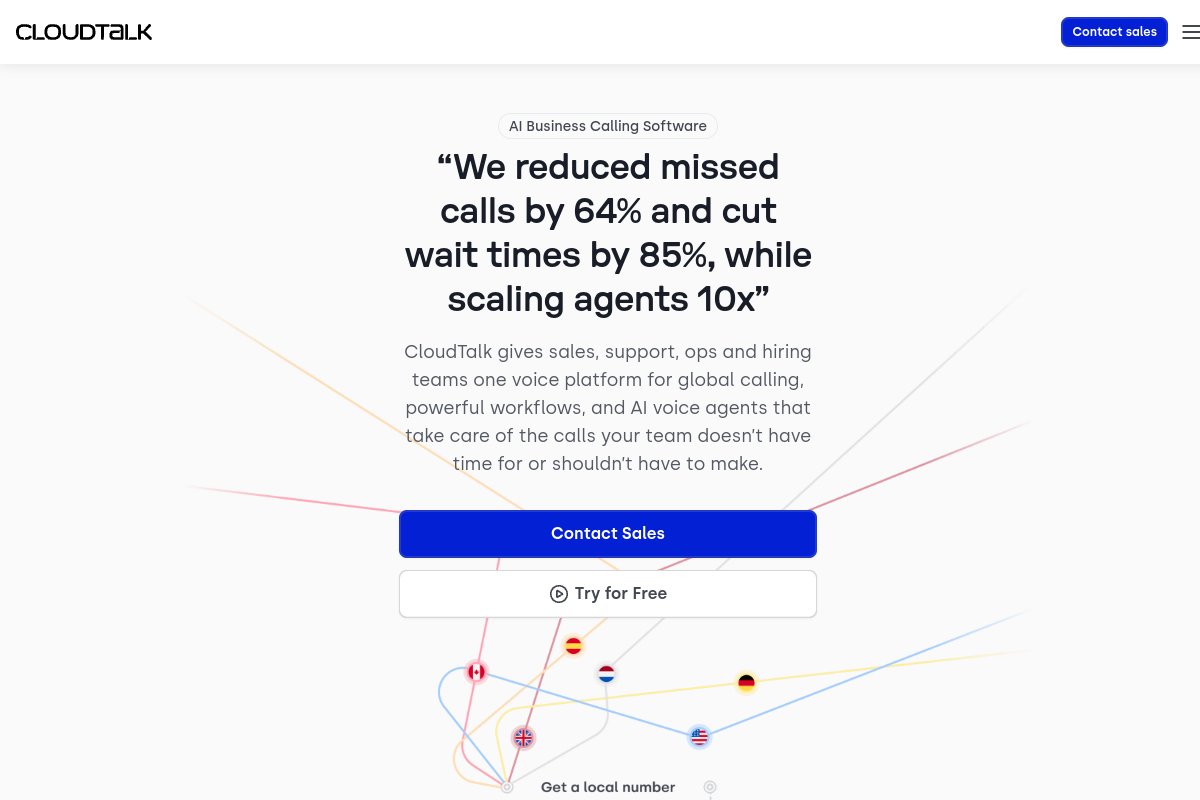 CloudTalk homepage