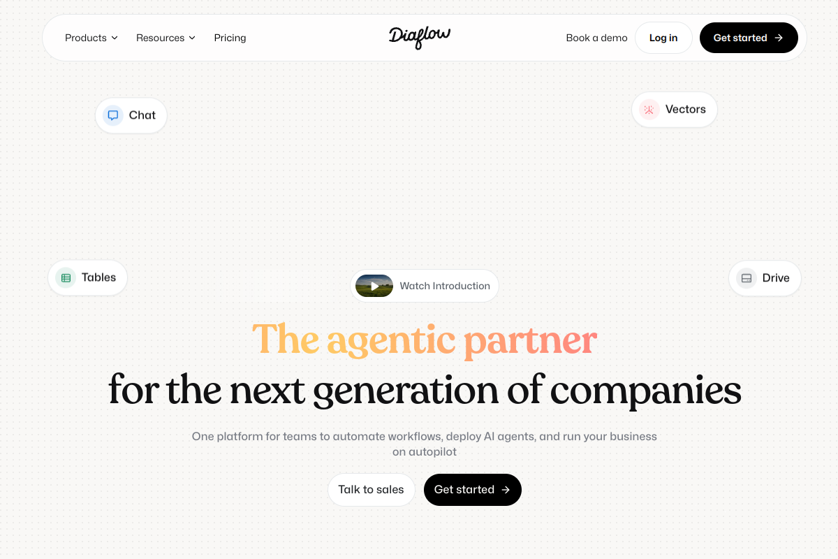 Diaflow homepage