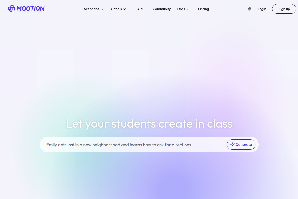 Mootion homepage