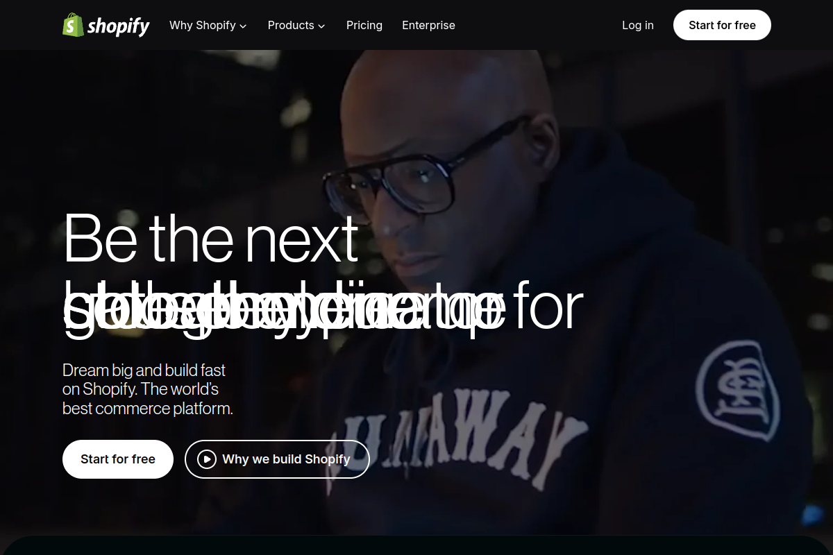 Shopify homepage