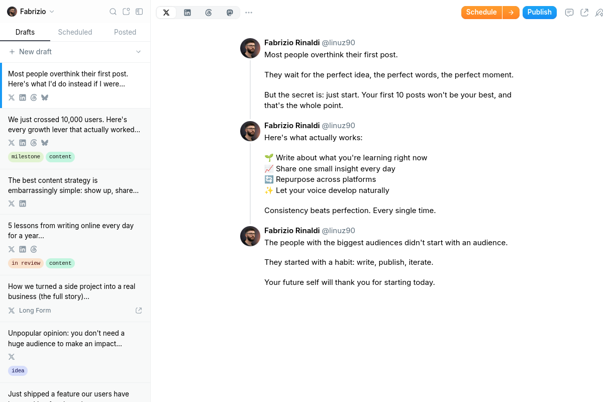 Typefully homepage
