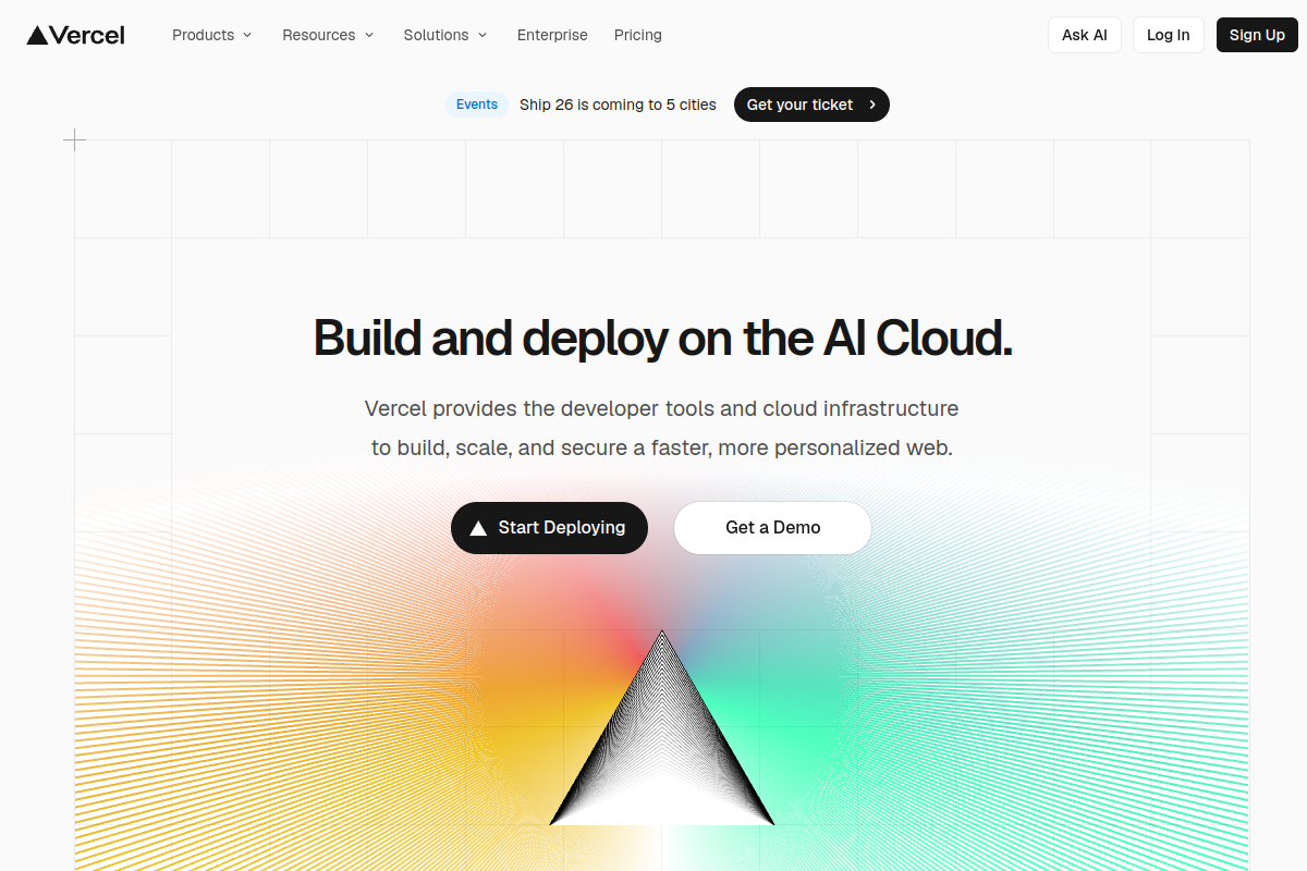 Vercel homepage